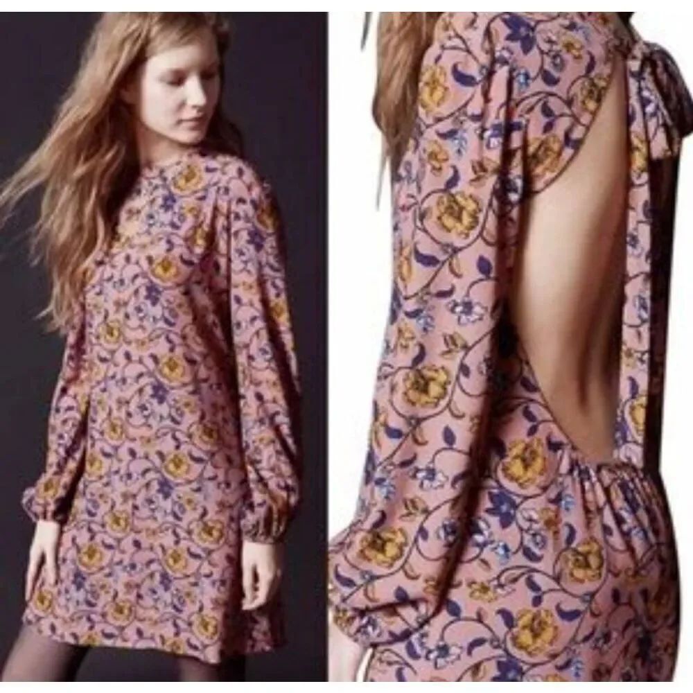 NWOT For Love &Lemons pink floral backless dress sz Small